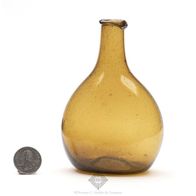 Freeblown Chestnut Bottle, Similar in form and construction to MW color plate III, center