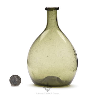 Freeblown Chestnut Bottle, Similar in form and construction to MW color plate III, center