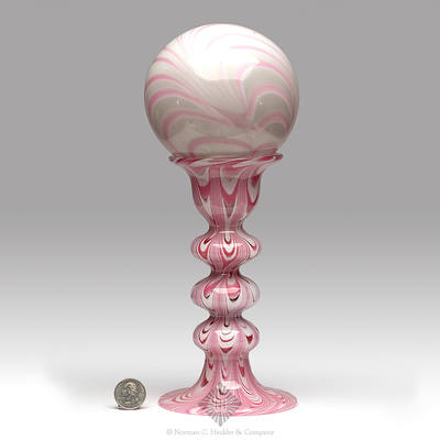 Freeblown Witch Ball And Stand