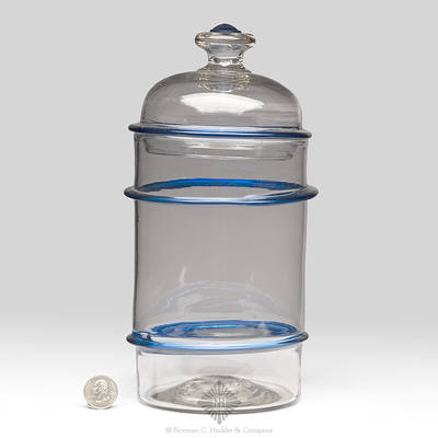 Freeblown Covered Apothecary Storage Jar