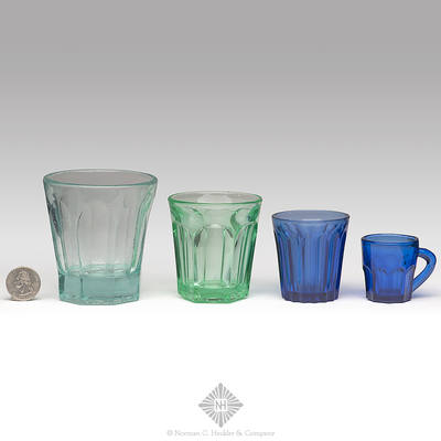 Lot Of Four Pressed Glass Drinking Vessels, JK plate 138 and 139, B/K plate 3326 and PG plate 325