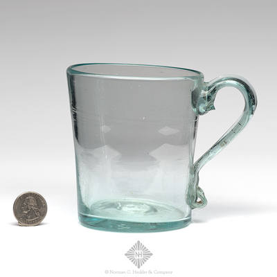 Freeblown Handled Drinking Vessel, Similar in form to PG color plate 3, right and PG plate 26, #4