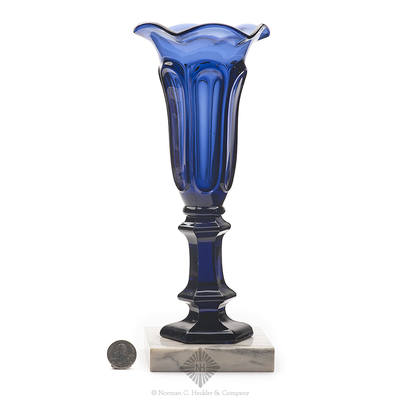 Pressed Glass Vase On Marble Base, Similar in form to B/K #3025