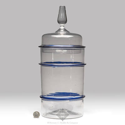 Freeblown Covered Apothecary Storage Jar