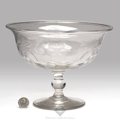 Freeblown Engraved Compote, Similar in form and construction to PG plate 146