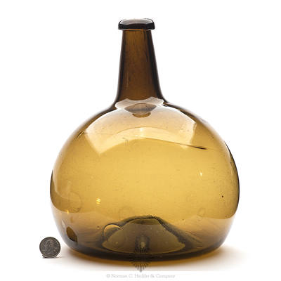 Freeblown Globular Bottle, Similar in form and construction to MW color plate III, top left