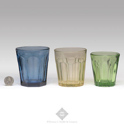 Lot Of Three Pressed Glass Tumblers, JK plate 139 and PG plate 325