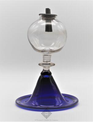 Freeblown Petticoat Whale Oil Lamp