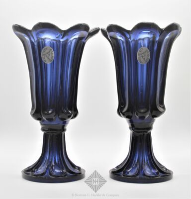 Pair Of Pressed Glass Vases