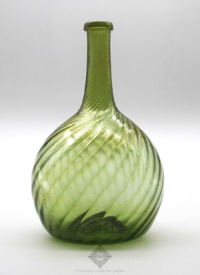 Midwestern Pattern Molded Globular Bottle