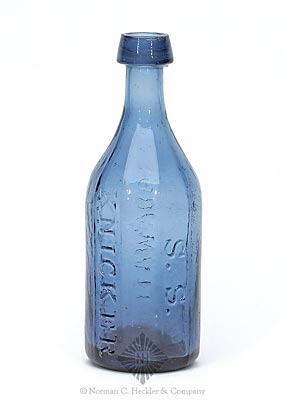 "Knicker / Bocker / Soda Water / 164. 18th St. N.Y. 1848 / S.S." Soda Water Bottle