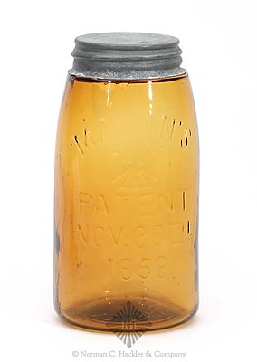 "Mason's / (Maltese Cross) / Patent / Nov. 30th / 1858" Fruit Jar