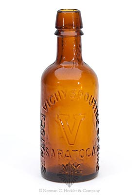 "Saratoga Vichy Spouting Spring / V / Saratoga / N.Y." Mineral Water Bottle